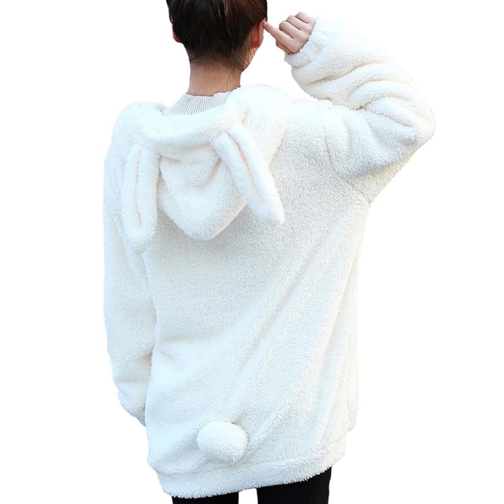 Bunny Ear Zip Up Sherpa Hoodie 🐰